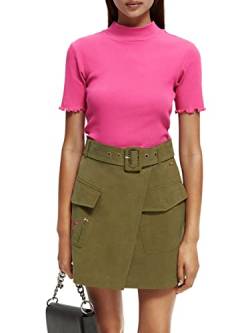 Scotch & Soda Damen Ribbed Mock Neck T-shirt T Shirt, Fuchsia 0707, L EU von Scotch & Soda