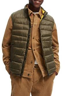 Scotch & Soda Herren Lightweight Quilted Bodywarmer Weste, Military 0360, L von Scotch & Soda