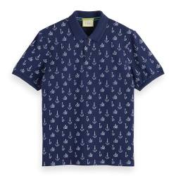 Scotch & Soda Herren Mini All Over Print Polo Shirt, Navy Blue 7007, XL EU von Scotch & Soda