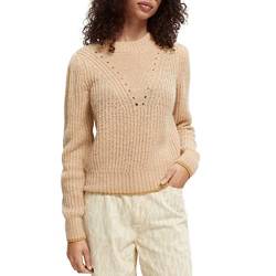 Scotch & Soda Maison Damen Fuzzy Knitted Sweater with Puffy Sleeves Pullover, Camel Melange 0760, S von Scotch & Soda