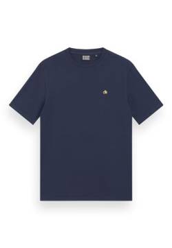 Scotch & Soda Men's Garment Dye Logo Crew T-Shirt, Navy Blue 6865, XXL von Scotch & Soda