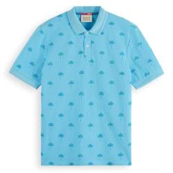 Scotch & Soda Men's Mini AOP Polo Shirt, Blue Lagoon 3558, Medium von Scotch & Soda