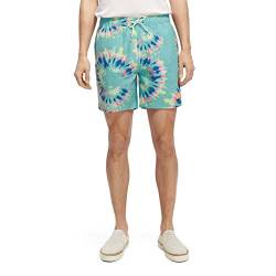 Scotch & Soda Unisex Mid Length - Tie- dye Printed Swimshort Bademode, Mint Flower Tie Dye, von Scotch & Soda