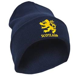 Scotland Herren Wintermütze/Beanie/Strickmütze mit Aufschrift Löwe-Design (Einheitsgröße) (Marineblau) von Scotland