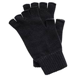 Herren Fingerlose Kaschmir Handschuhe hergestellt in Schottland, Schwarz von ScotlandShop