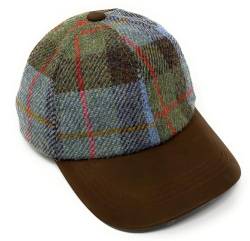 Scott and Mackenzie Harris Tweed Golf oder Baseball Cap in MacLeod Tartan Blue, blau, One size von Scott & MacKenzie