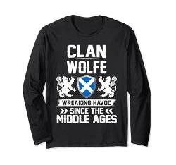 Clan Wolfe Scottish Family Clan Scotland richtet Chaos an t18 Langarmshirt von Scottish Family Clan Scotland Name