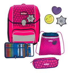 Scout Genius 4teiliges Ranzen Set Neon Safety P neon pink - ONESIZE von Scout