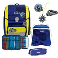 Scout Genius Schulranzen-Set 4tlg Blue Police von Scout