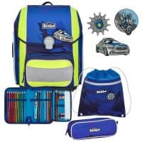 Scout Genius Schulranzen-Set 4tlg Blue Police von Scout