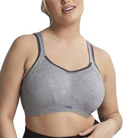 Sculptresse by Panache Damen Sport Bügel, Nicht gepolstert, hohe Belastung, Übergröße (#9441) BH, Undurchsichtige, Charcoal Marl, 85HH von Sculptresse by Panache