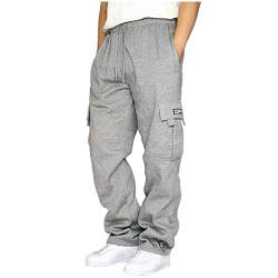 Sdacndas Sweathose Herren große Größen Freizeithose Übergrößen Menswear L-5XL Hose Regular Fit Stretch Baumwolle Multi-Pocket Freizeithosen Leggings Hosen, 02#gray von Sdacndas