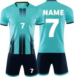 Benutzerdefiniert Trikot T-Shirt Shorts 2 Teiliges Set Jeder Name Nummer Team - Personalisiertes Fußballtrikot Kinders Erwachsene Fusstball Geschenke für Jungs von SeLcoA