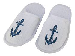 Sea-Club Slippers Badezimmer Baumwolle/Polyester weiß maritime Dekoration von Sea-Club