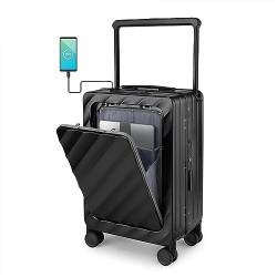Sea choice Handgepäck Koffer mit Laptopfach Hartschalen Trolley Rollkoffer USB-Ladeanschluss abschließbarer Vortasche TSA-Schloss Für Flugzeuge 39L von Sea choice