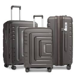 Sea choice Koffer Set Erweiterbar 3tlg. Handgepäck Hardschalen Trolley aus PP Reisekoffer mit 4 Zwillingsrollen und TSA Schloss 45L 72L 100L, M/L/XL von Sea choice