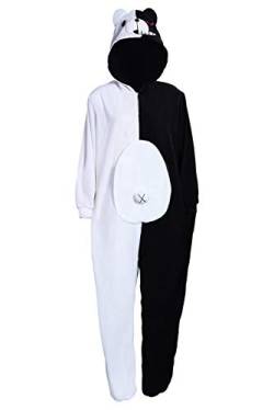 Seaehey Monokuma Einteiler, für Erwachsene, Monomi, Anime-Bär, Pyjama, Cosplay, Jumpsuit, Schwarz, Größe XL von Seaehey