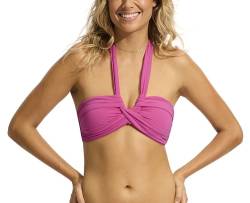 Seafolly Damen Bandeau Neckholder Top Badeanzug Bikini, Eco Collective Hot Pink, 36 von Seafolly