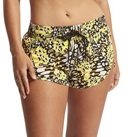 Seafolly Damen Bedruckte, Kurze Boardshort mit elastischem Bund Überwurf für Schwimmbekleidung, Take Flight Wild Lime, Large von Seafolly