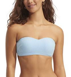 Seafolly Damen Bustier Bandeau Top Badeanzug Bikini, Havana Powder Blue, 42 von Seafolly