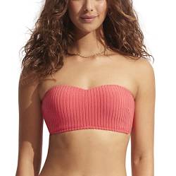 Seafolly Damen Bustier Bandeau Top Badeanzug Bikini, Havana Sun Kissed Coral, 36 von Seafolly