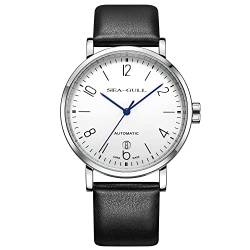 SEA-GULL 2022 Seagull Herren Automatische Mechanische Armbanduhr Offizielle Authentic Bauhaus Business Casual Mechanische Armbanduhr, 40mm dial for men, Riemen von Seagull