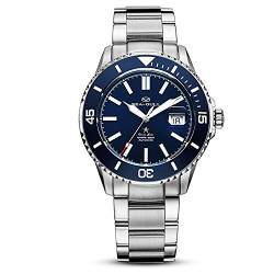 SEA-GULL Herren-Armbanduhr, automatische Taucheruhr, 200 m, wasserabweisend, Ozean-Stern, Business-Mode-Armbanduhr für Herren, blau, Armband von Seagull
