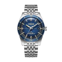 SEA-GULL Seagull 1064 Automatische mechanische Uhr, Deep Ocean, Herren, mechanische Uhr, 200 m, wasserdicht, 40,5 mm, 316L Präzisionsstahl, Luxus-Automatikuhr, blau von Seagull
