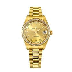 Seagull 2023 neue Gold Uhr für Männer Women100m Wasserdichte Automatische Edelstahl Business Paar Mechanische Uhren, gold, 33mm von Seagull