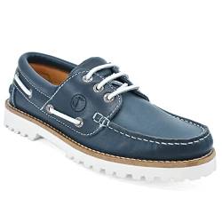 Seajure Damen Bootsschuhe Sibang Leder Marineblau und Weiß (Numeric_38) von Seajure