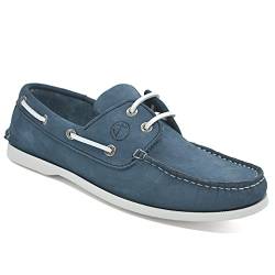 Seajure Herren Bootsschuhe Binz Blaues Nubukleder (Numeric_43) von Seajure