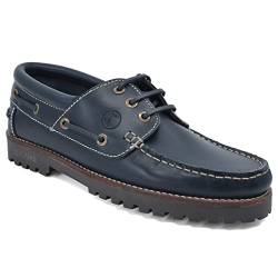 Seajure Herren Bootsschuhe Lubmin Marineblau Leder (Numeric_43) von Seajure