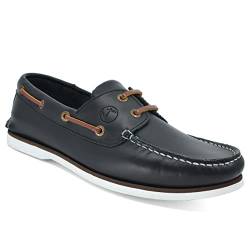 Seajure Herren Bootsschuhe Zlatni marineblaues Leder, Größe 42 von Seajure