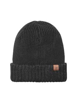 SEALSKINZ Unisex Bacton Kaltwetter-Strickmütze, wasserdicht, mit Rollbündchen Beanie Hat, Schwarz, L/XL von SealSkinz