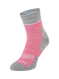 SEALSKINZ Morston Solo Allwetter-Socken, schnell trocknend, rosa-hellgraumeliert-cremefarben, Größe M von SealSkinz
