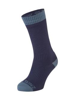 SealSkinz Waterproof Warm Weather Mid Length Sock Unisex Erwachsene, marineblau, L von SealSkinz