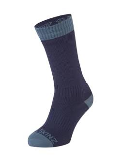 SealSkinz Waterproof Warm Weather Mid Length Sock Unisex Erwachsene, marineblau, M von SealSkinz
