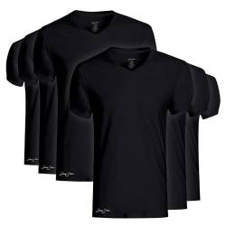 Sean John Essential Herren-Unterhemden mit V-Ausschnitt, atmungsaktiv, ohne Etikett, Baumwolle, Herren-T-Shirt, 6er-Pack, Schwarz, XL von Sean John