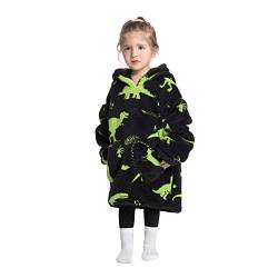 SearchI Tragbare Decke Hoodie für Kinder,Super Weiches Warmes und Bequemes Sherpa Hoodie Sweatshirt Blanket mit Tasche für kleine Mädchen und Jungen von SearchI