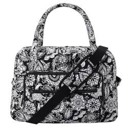 Searock Damen Weekender Bag Baumwolle Carry On Overnight Travel Duffle Bag Leicht mit vielen Taschen, Schwarz Weiß, 18 inch, Reisen von Searock