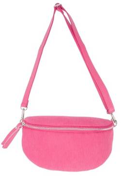 Seasons of April Damen Cord Umhängetasche Crossbody Bag Schultertasche mit Ledergürtel | Vielseitig & Stilvoll - Kimiko (pink) von Seasons of April