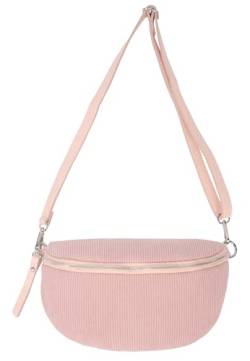 Seasons of April Damen Cord Umhängetasche Crossbody Bag Schultertasche mit Ledergürtel | Vielseitig & Stilvoll - Kimiko (rosa) von Seasons of April