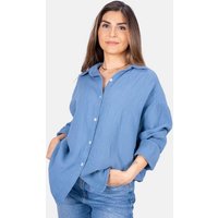 Seasons of April Hemdbluse Oversized Musselinbluse Sasha (1-tlg) Kurze Musselin Hemdbluse mit Knopfverschluss aus 100% Baumwolle von Seasons of April