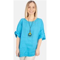 Seasons of April Kurzarmbluse Oversized Bluse Lina Weit geschnittene Leinenbluse von Seasons of April