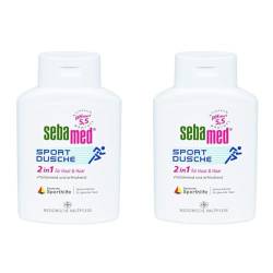 2 Stück Vorteilspack SEBAMED Sport Dusche 2 in 1, Shampoo & Duschgel, für Männer und Frauen, schonende Reinigung für sportstrapazierte Haut, ohne Mikroplastik, 2 x 200 ml von Sebamed