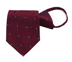Secdtie Herren-Krawatte mit Reißverschluss, vorgebunden, für Business, Hochzeit, kariert, verschiedene Designs, dunkelrot, Einheitsgröße von Secdtie