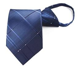 Vorgebundene Herren-Krawatte mit Reißverschluss zum Anklipsen, für Business und Hochzeit, kariert, verschiedene Designs, Große Karos, Einheitsgröße von Secdtie