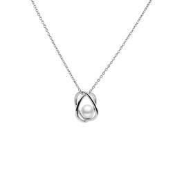 Secret & You Damen Perlen Anhänger Halskette Süßwasser Zuchtperle Runde Perle 5-5,5 mm - Hochwertiges Sterling Silber verstellbare Kette 45 und 50 cm. von Secret & You