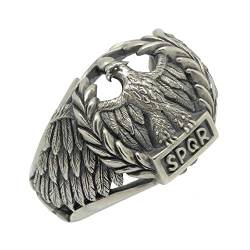 Herren-Ring Adler Roman Empire SPQR Biker Sterling-Silber 925 handgefertigt - 58 (18.5) von Secretium