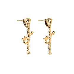 Gold Ohrringe mit Zweigen und Stämmen aus Gold Zartes süßes Geschenk von Secretmotion